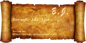 Beregh Júlia névjegykártya