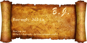 Beregh Júlia névjegykártya